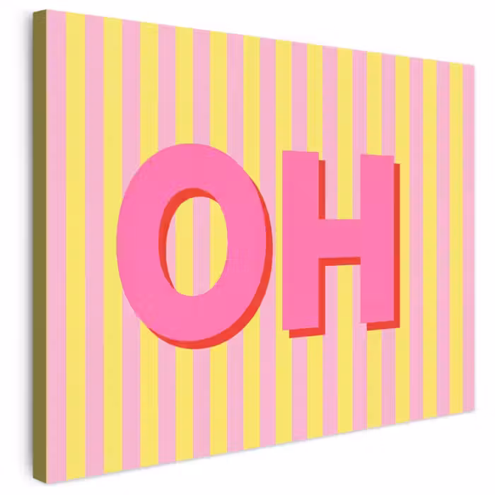 Leinwandbild - Text - Streifen - Rosa