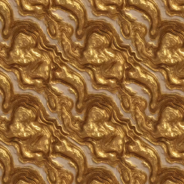 Tapete - Wellen – Organisch – Gold – Creme