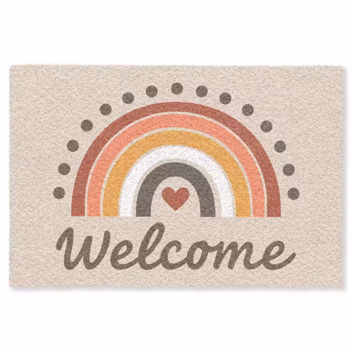 Fußmatte - Willkommen - Regenbogen - Farbenfroh