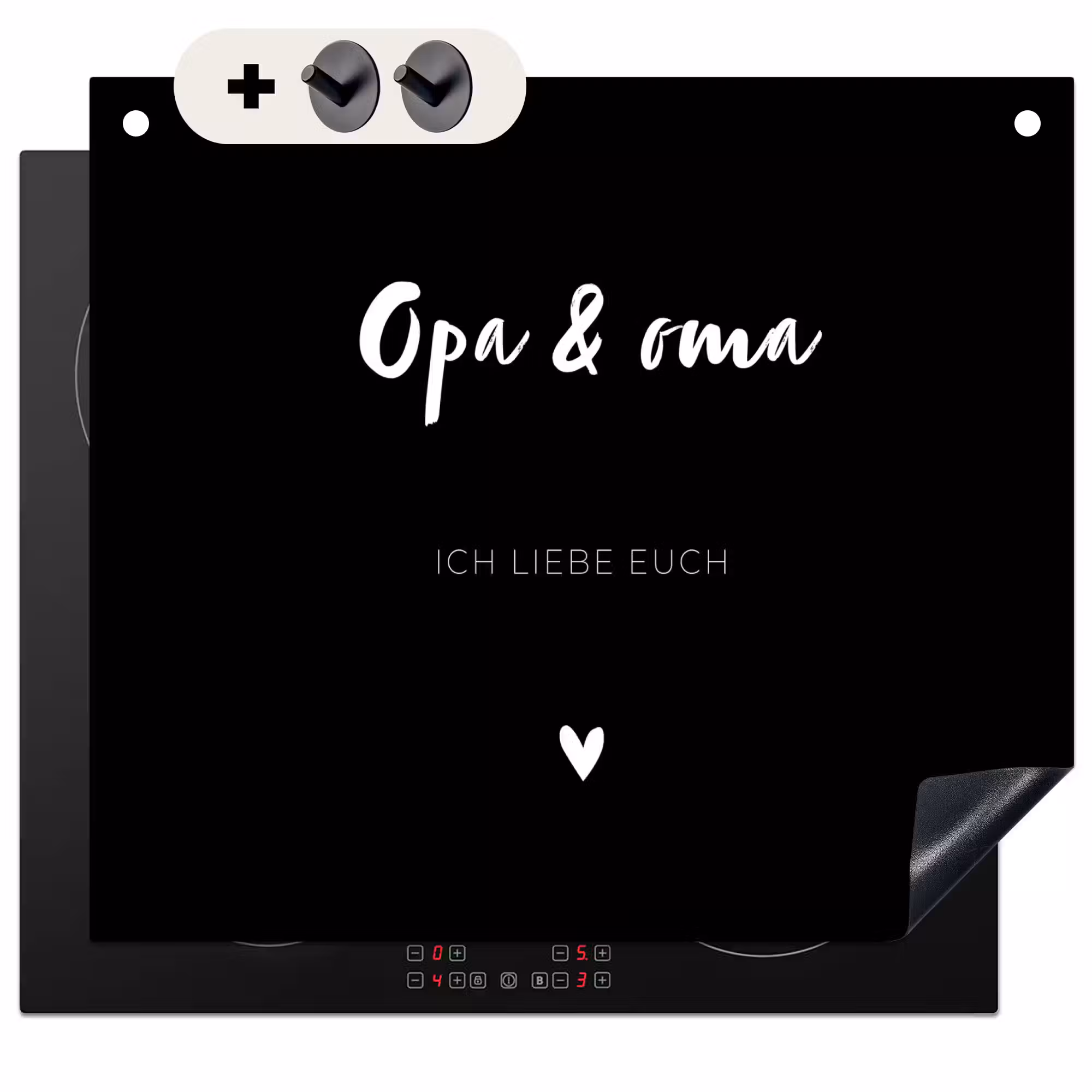 2 in 1 Personalisierbare Herdabdeckplatte - Opa Und Oma Mit Text