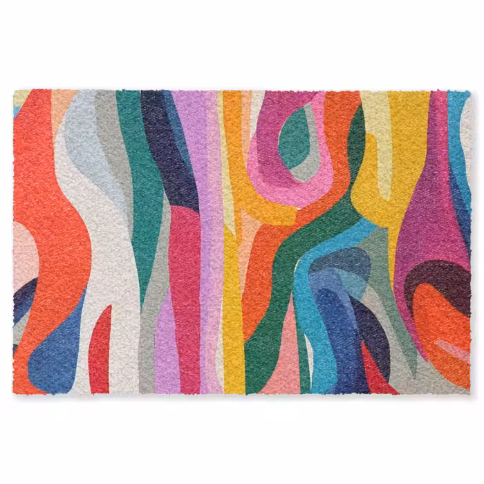 Fußmatte - Abstrakt - Bunt - Wellen - Linien