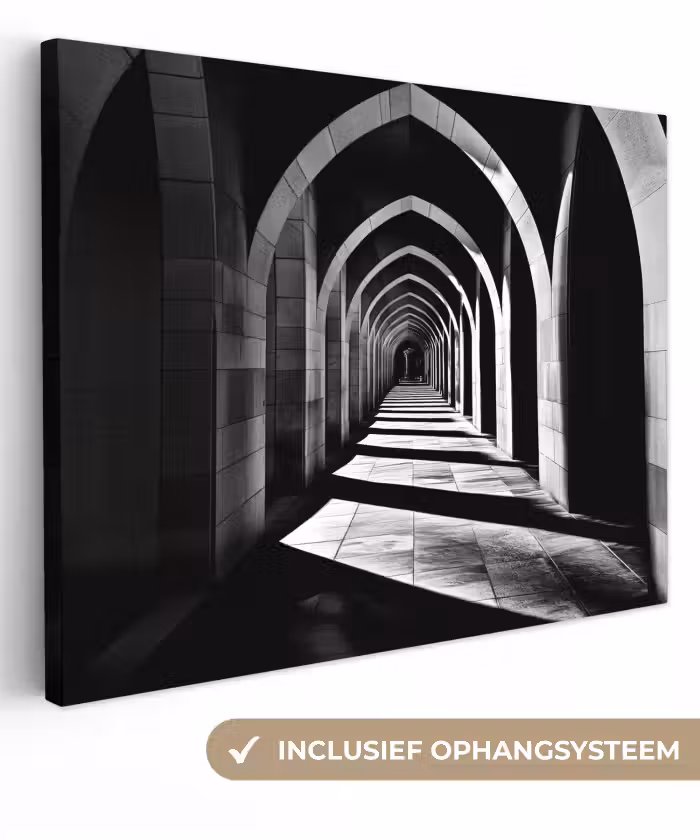 Leinwandbild - Korridor - Bögen - Schatten - Tiefe