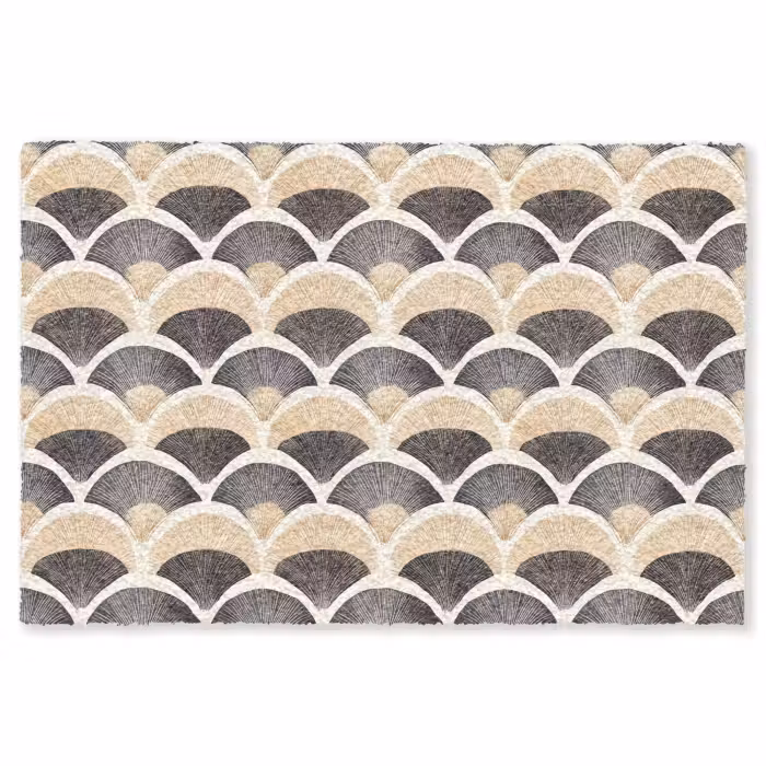 Fußmatte - Fächer - Muster - Schwarz - Beige