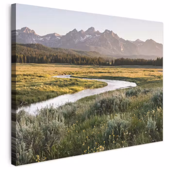 Leinwandbild - Berglandschaften - Fluss - Wald