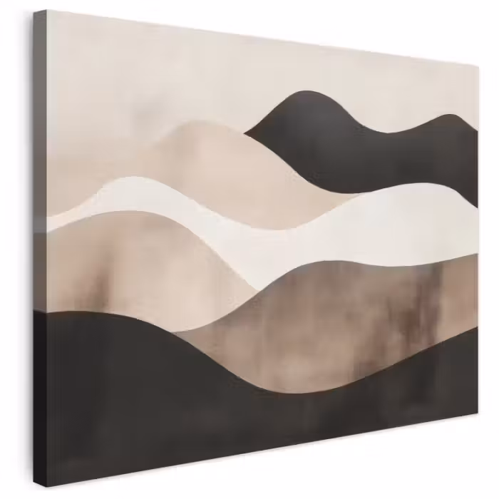 Leinwandbild - Abstrakt - Landschaft - Wellen - Cremefarben