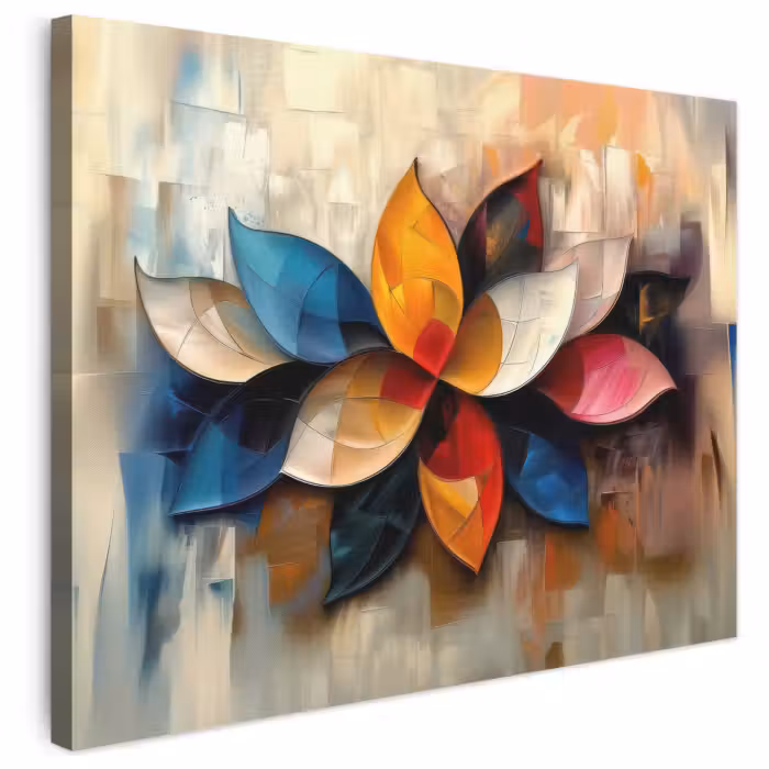 Leinwandbild - Blume - Abstrakt - Bunt - Blätter