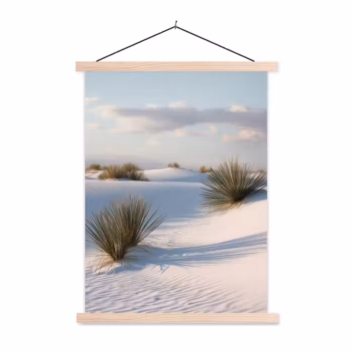 Stoffbild - Dünen - Gras - Wolken - Beige