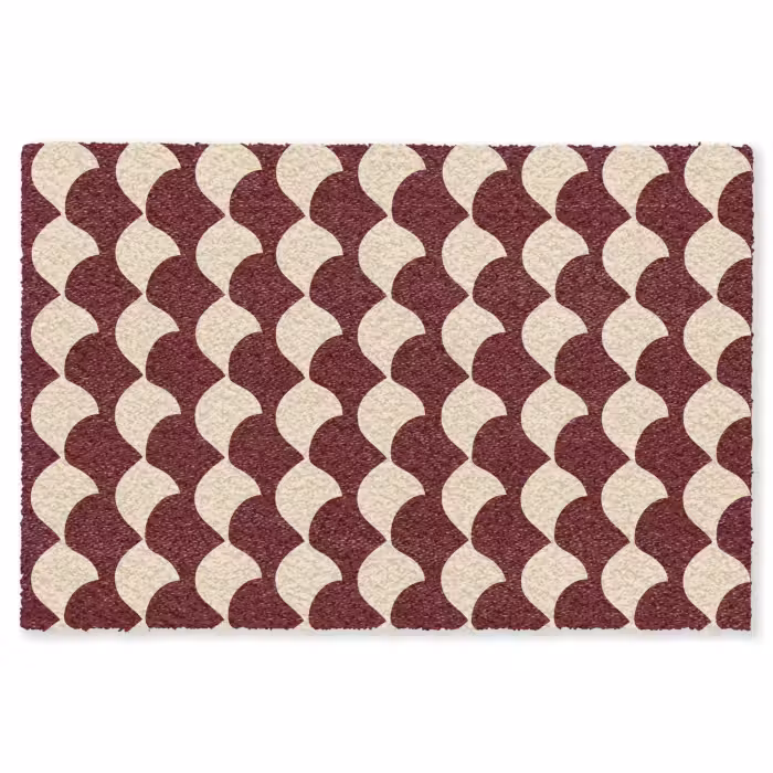 Fußmatte - Rot - Kachelmuster - Creme