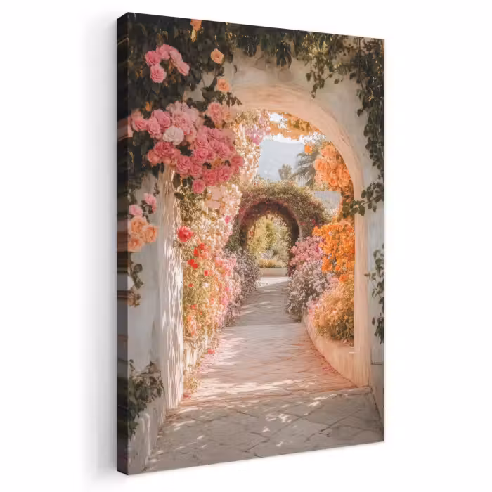 Leinwandbild - Durchsichtig - Bogen - Blumen - Pastell