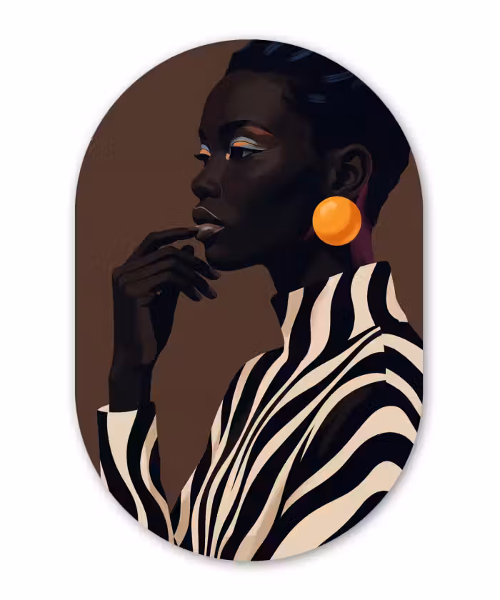 Glasbild Oval - Frau – Porträt – Modern