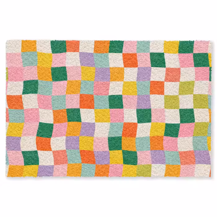 Fußmatte - Quadrate - Bunt - Gewellt