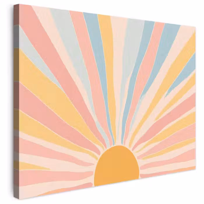 Leinwandbild - Illustration - Sonne - Pastellfarben