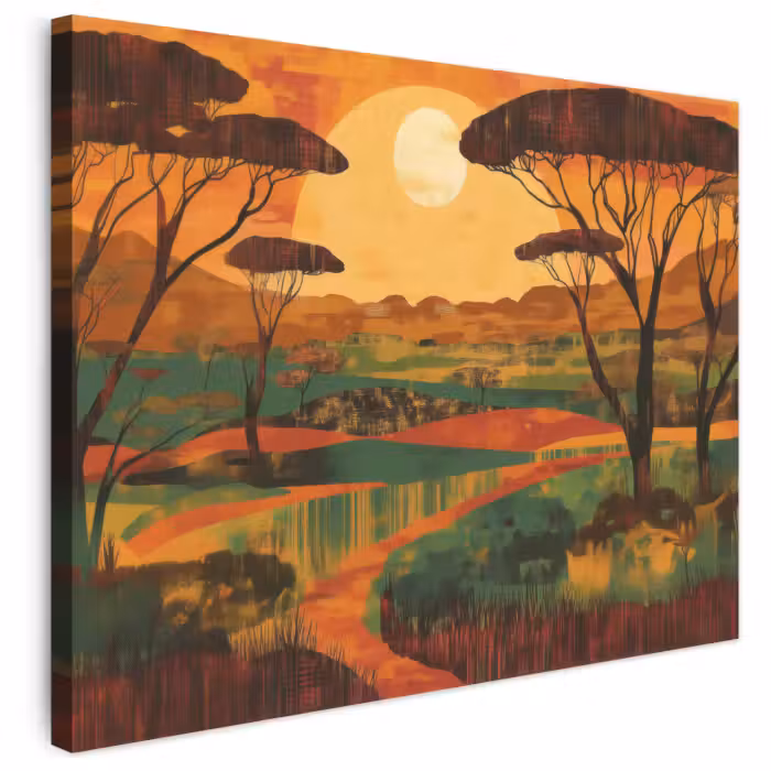 Leinwandbild - Landschaft - Afrikanisch - Sonne