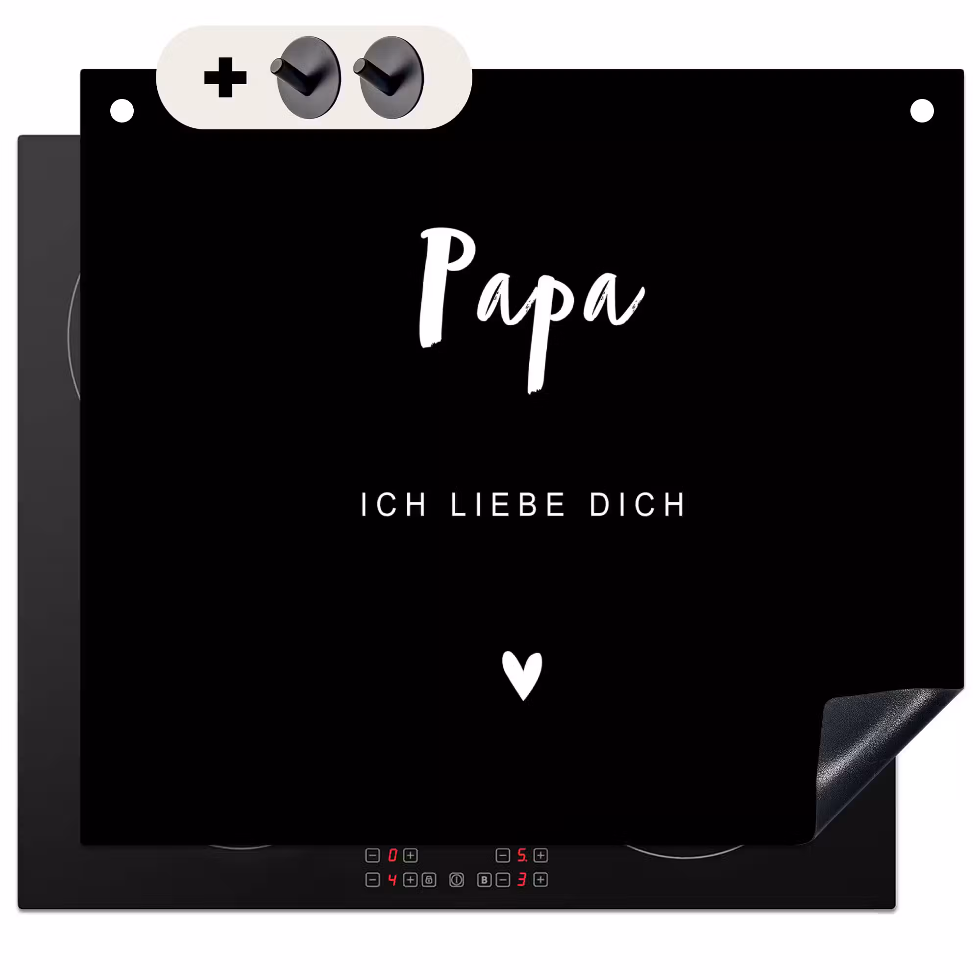 2 in 1 Personalisierbare Herdabdeckplatte - Papa mit Text