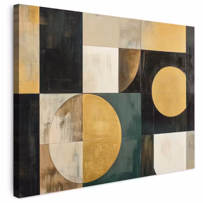 Leinwandbild - Abstrakt - Gold - Bronze - Formen - Geometrisch