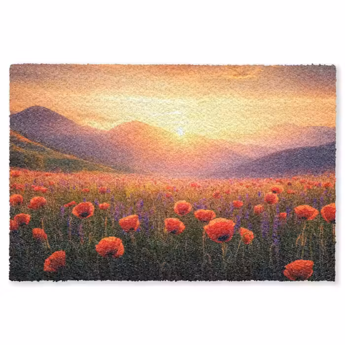 Fußmatte - Landschaft - Sonnenuntergang - Blumenfeld