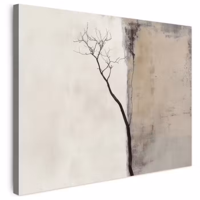 Leinwandbild - Wabi sabi - Pflanze - Beige