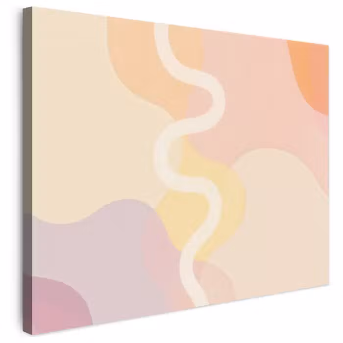 Leinwandbild - Gewellte Formen - Abstrakt - Pastell