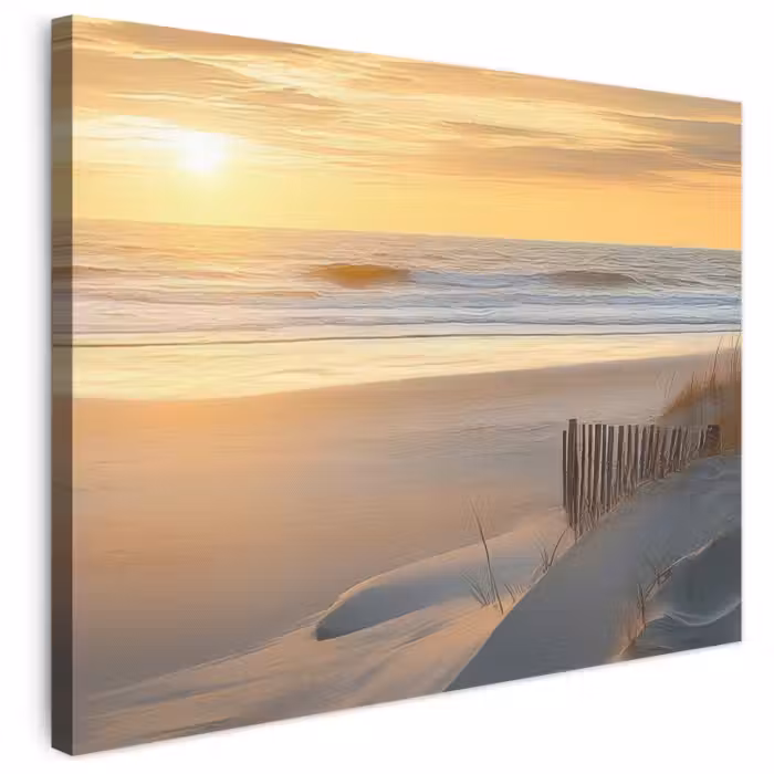Leinwandbild - Strand - Dünen - Sonnenuntergang