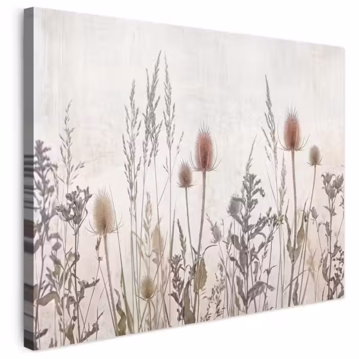 Leinwandbild - Wiesenblumen - Gestaltung - Sepia