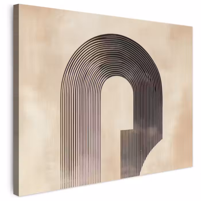 Leinwandbild - Schleife - Streifen - Minimalistisch - Schwarz
