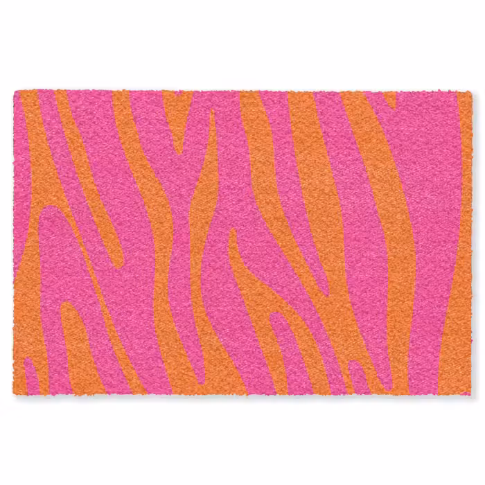 Fußmatte - Zebramuster - Rosa - Orange - Tiermuster