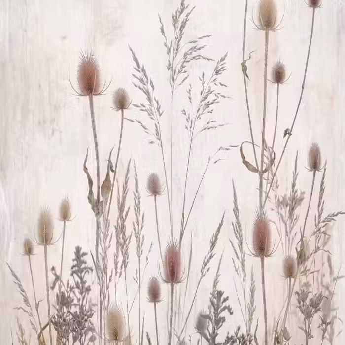 Tapete - Wiesenblumen - Gestaltung - Sepia