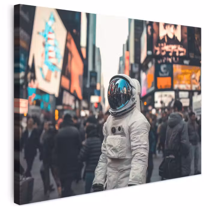 Leinwandbild - Stadt - Menschen - Astronaut - Weiß