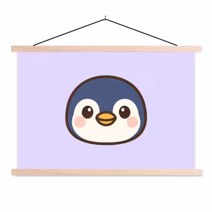 Stoffbild - Pinguin - Lila - Niedlich