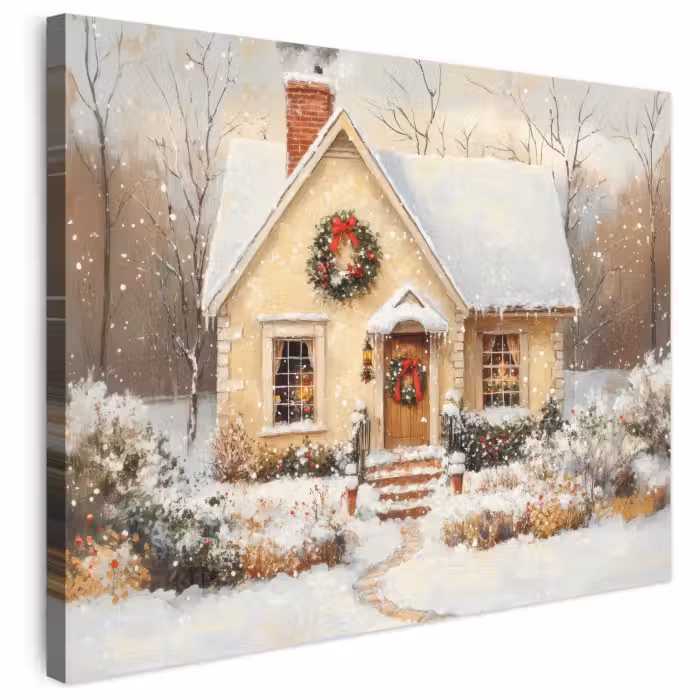 Leinwandbild - Weihnachten - Zuhause - Winter - Schnee