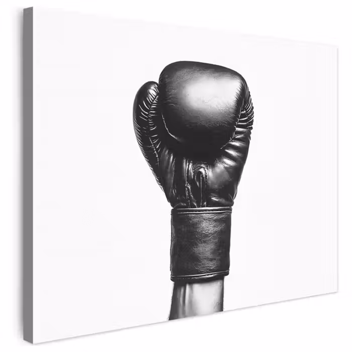 Leinwandbild - Boxhandschuh - Schwarz - Hand