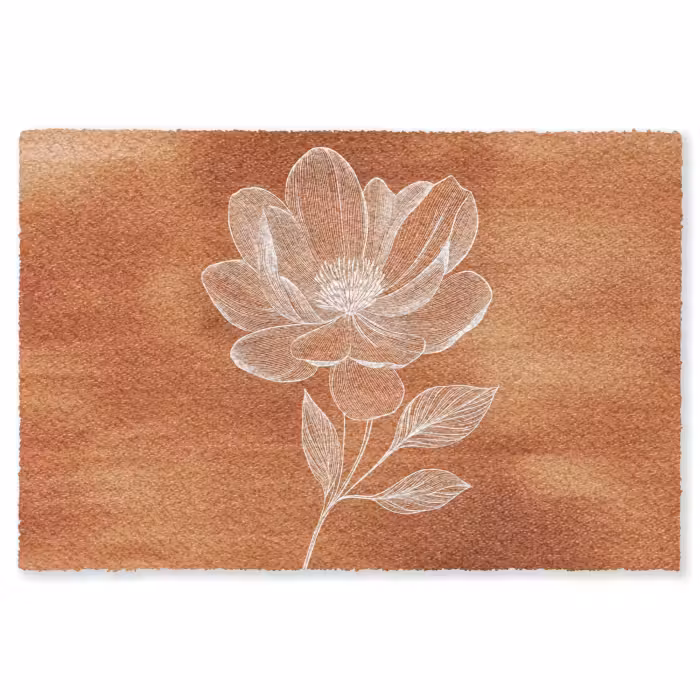 Fußmatte - Blume - Minimalistisch - Weiß