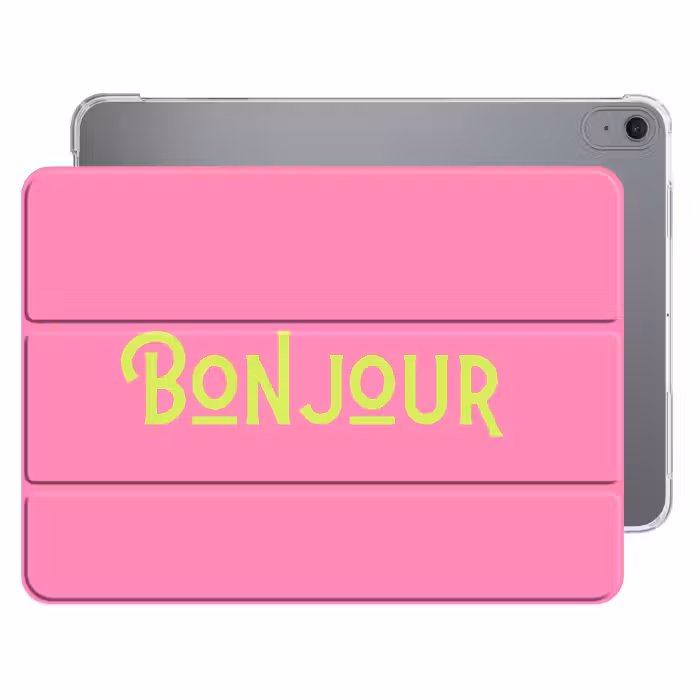 iPad-Hülle - Rosa - Grün - Bonjour - Kunst