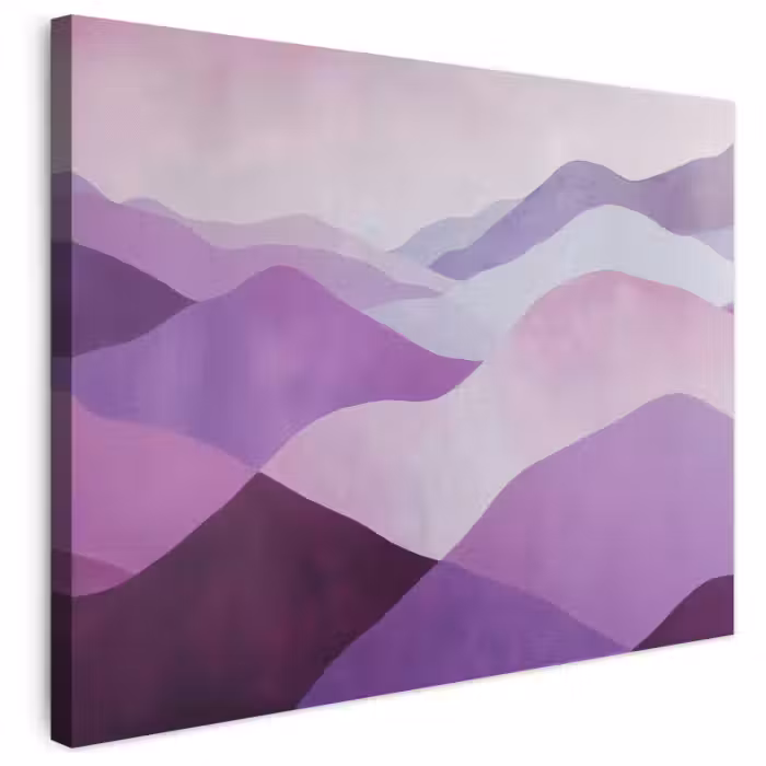 Leinwandbild - Abstrakt - Hügel - Landschaft - Lila