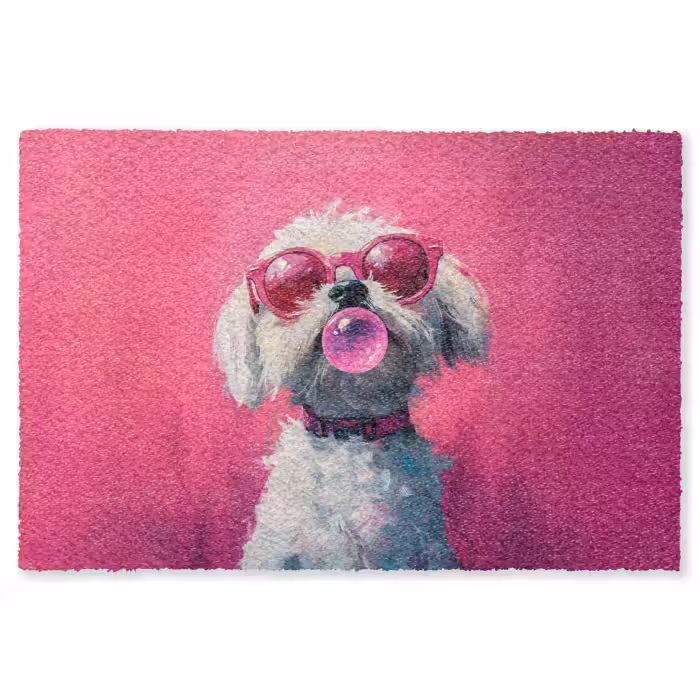 Fußmatte - Rosa - Hund - Blase