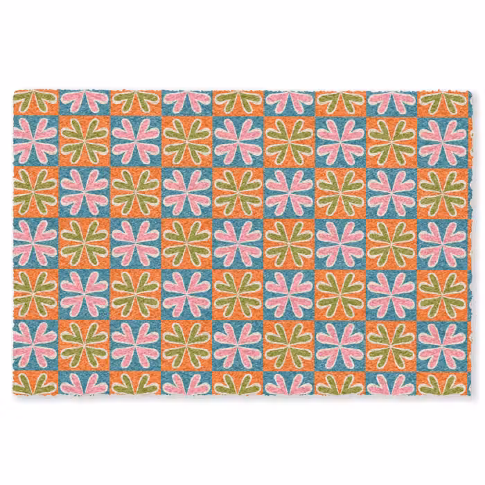 Fußmatte - Blumen - Retro - Gemustert - Farbenfroh