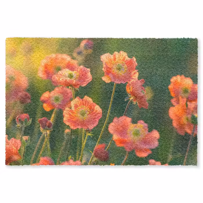 Fußmatte - Blumenfeld - Sonnenstrahlen - Orange