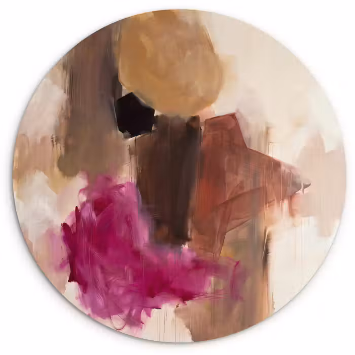 Glasbild Rund - Zusammenfassung – Farben – Kunst