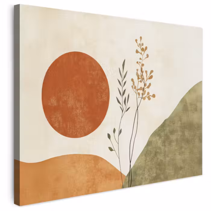 Leinwandbild - Sonne - Abstrakt - Äste - Orange