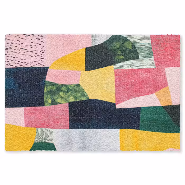Fußmatte - Abstrakt - Rosa - Formen - Gelb