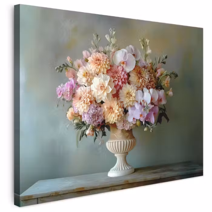 Leinwandbild - Orchidee - Strauß - Vase - Blumen