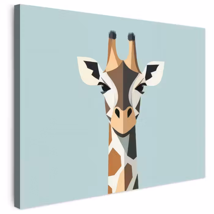 Leinwandbild - Giraffe - Illustration - Braun - Minimalistisch