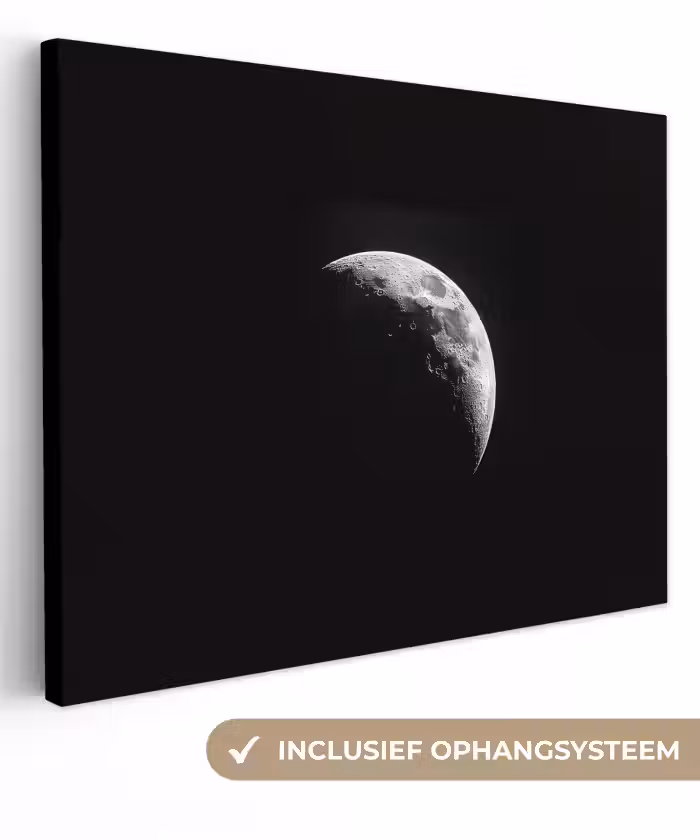 Leinwandbild - Mond - Himmel - Schwarz - Schatten