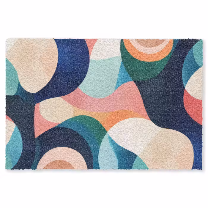 Fußmatte - Abstrakt - Blau - Rosa