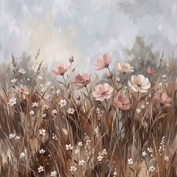 Tapete - Blumen - Botanisch - Malerei - Pastell - Rustikal