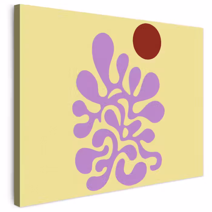 Leinwandbild - Koralle - Kreis - Abstrakt - Gelb