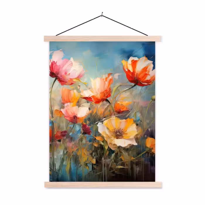 Stoffbild - Blumen - Aquarell - Kunst - Botanisch - Natur