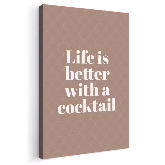 Leinwandbild - Cocktail - Text - Muster - Weiß