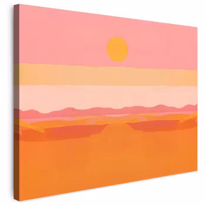 Leinwandbild - Sonne - Abstrakt - Landschaft - Orange