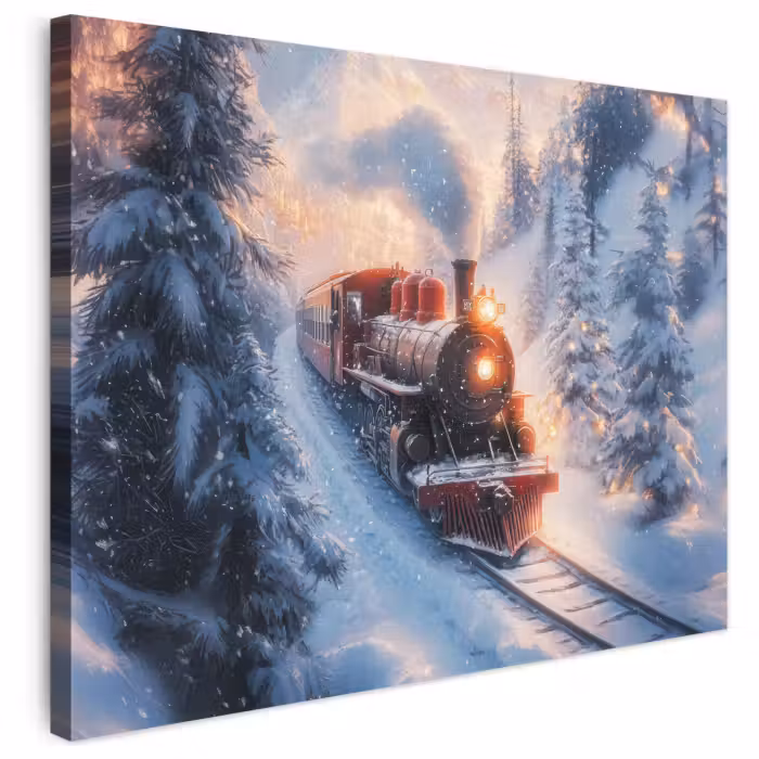 Leinwandbild - Weihnachtszug - Schnee - Winter - Weihnachten
